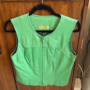 Danier Mint Green Leather Zip-Front Vest